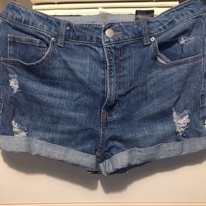 H&M denim shorts with distressed detail